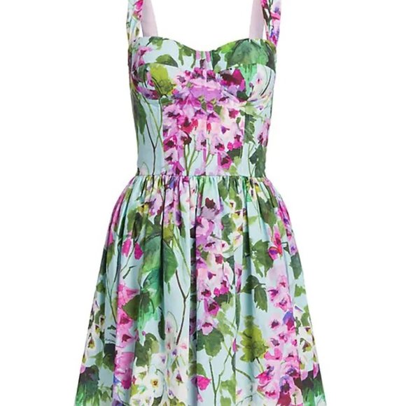 ❌SOLD❌ DOLCE&GABBANA Floral Fit & Flare Mini-Dress - Picture 2 of 12